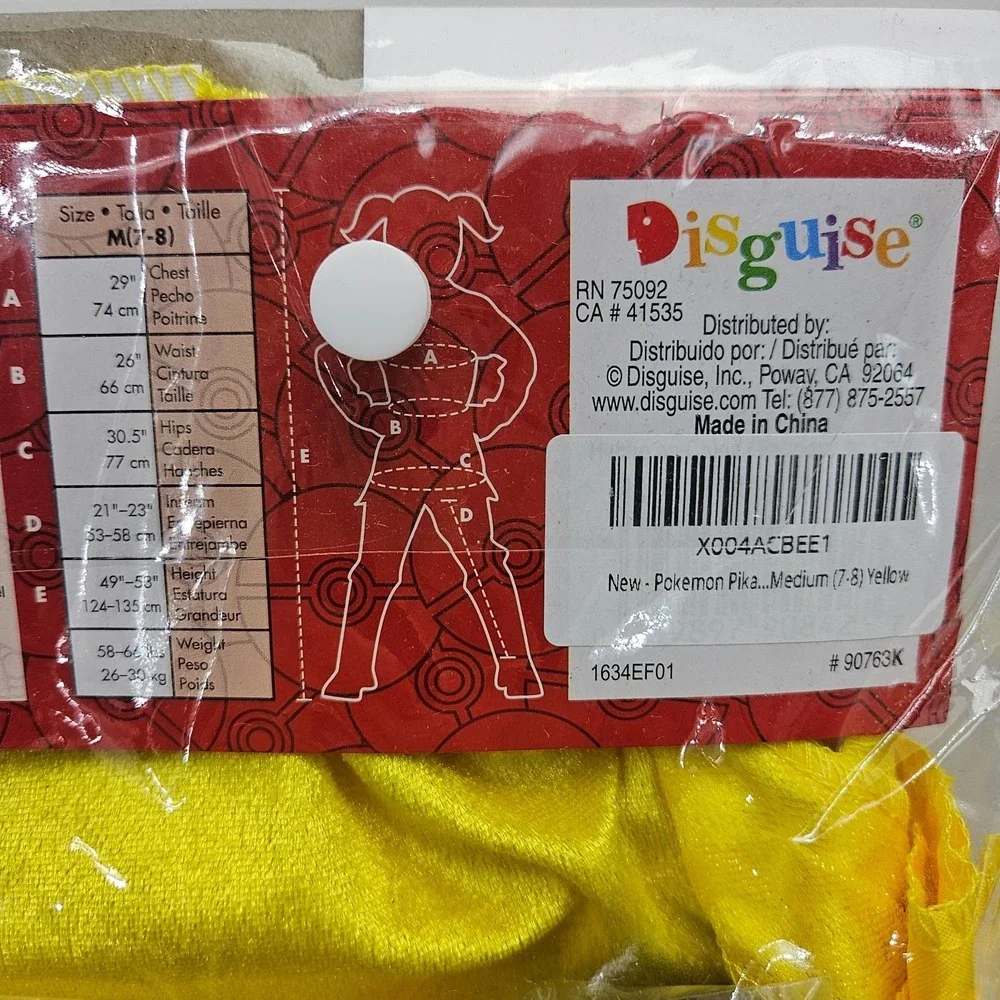 Girls Pokemon Halloween Costume Pikachu Yellow Classic Dress Medium 7-8 NEW 59 - Picture 9 of 11